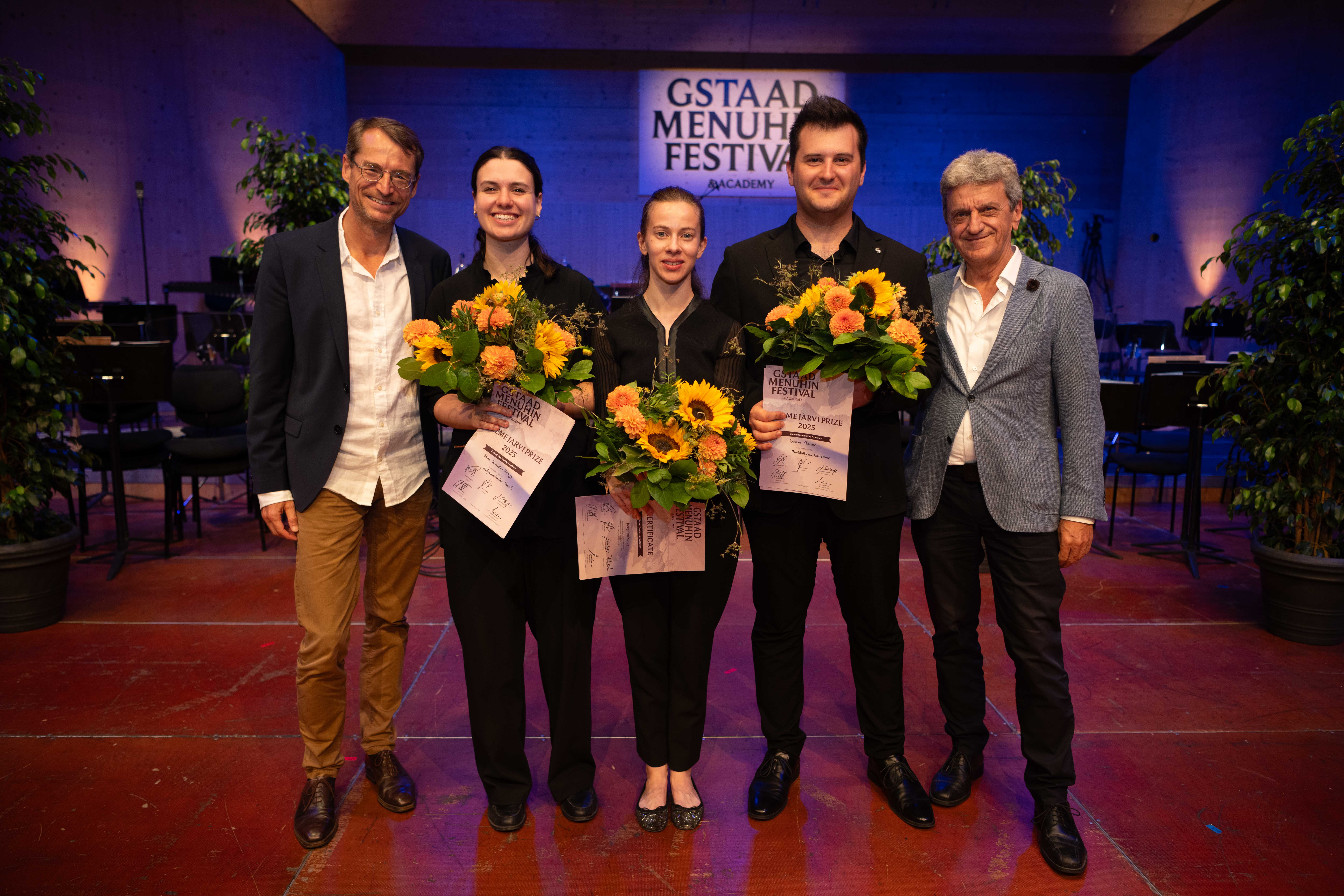 Schweiz – Die Sieger der Dirigenten-Akademie während des Gstaad Menuhin Festivals